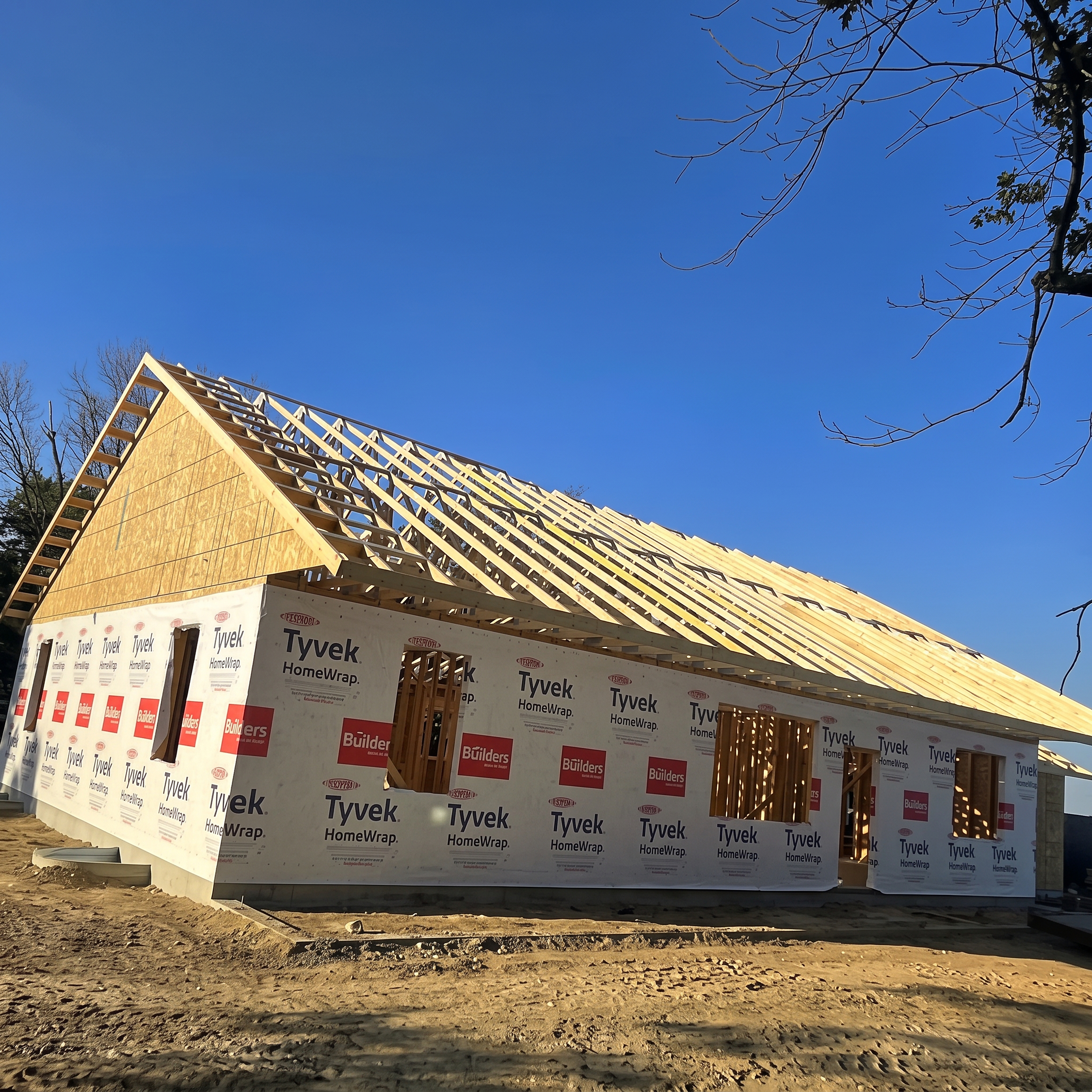 Roof Trusses & House Wrap
