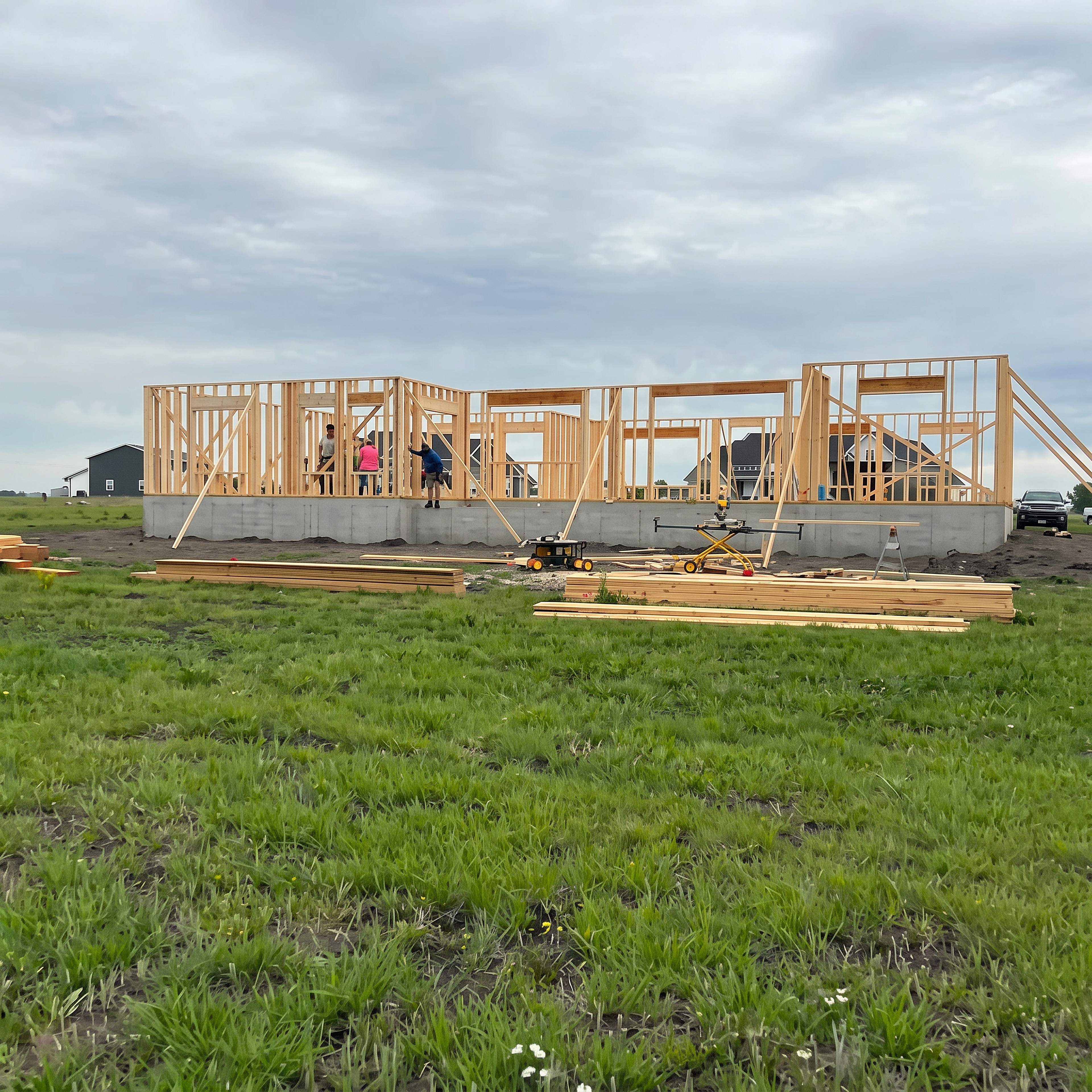 New Home Wall Framing